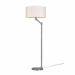 Lampes En Tissu-Luminaires Trio Lampadaire Trio Cassio Nickel mat, 1 lumière