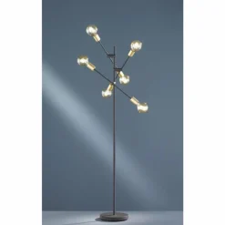 Luminaires Trio Lampadaire Trio CROSS Noir, 6 lumières* Lampadaires Et Lampes Sur Pied