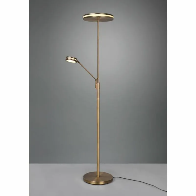 Luminaires Trio Lampadaire Trio Franklin LED Vieux laiton, 2 lumières* Éclairage Led