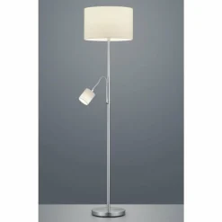 Lampes En Tissu-Luminaires Trio Lampadaire Trio HOTEL Nickel mat, 1 lumière