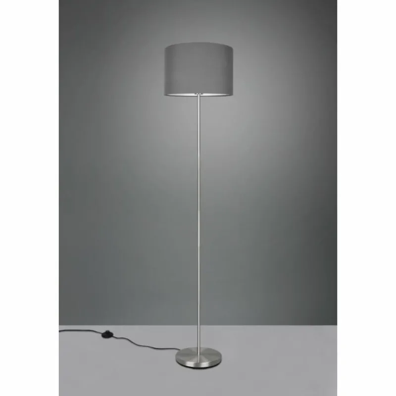 Lampes En Tissu-Luminaires Trio Lampadaire Trio Hotel Nickel mat, 1 lumière