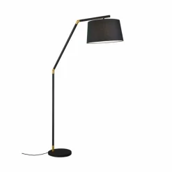 Lampes En Tissu-Luminaires Trio Lampadaire Trio Leuchten TRACY Noir, 1 lumière