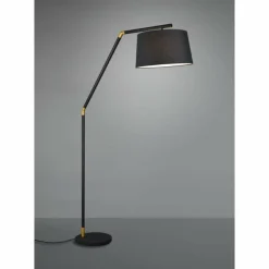 Lampes En Tissu-Luminaires Trio Lampadaire Trio Leuchten TRACY Noir, 1 lumière