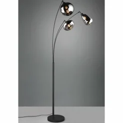 Suspension Verre Fumé-Luminaires Trio Lampadaire Trio Lumina Noir, 3 lumières