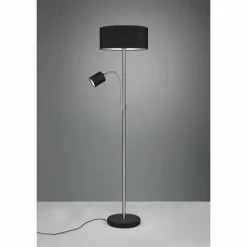 Lampes En Tissu-Luminaires Trio Lampadaire Trio Motel Nickel mat, 1 lumière