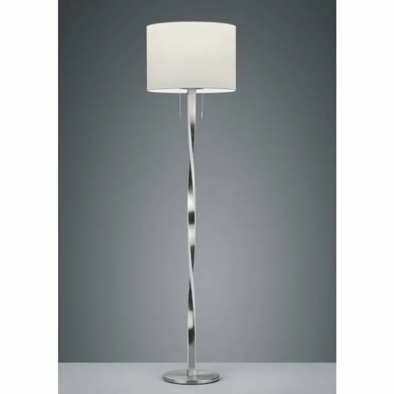 Luminaires Rustiques-Luminaires Trio Lampadaire Trio NANDOR LED Nickel mat, 3 lumières