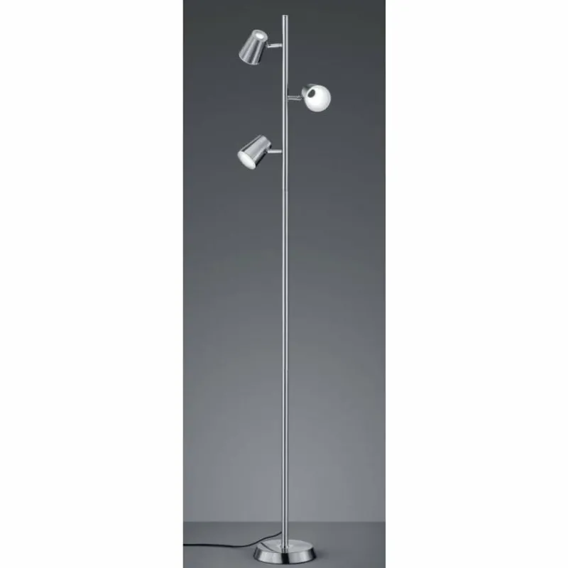 Luminaires Rustiques-Luminaires Trio Lampadaire Trio NARCOS LED Nickel mat, 3 lumières
