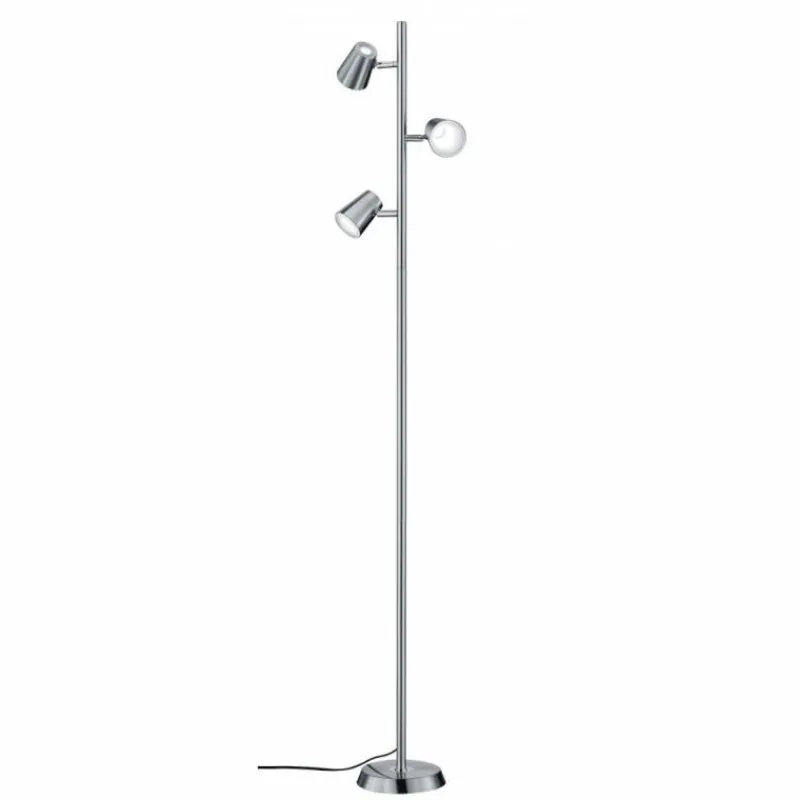 Luminaires Rustiques-Luminaires Trio Lampadaire Trio NARCOS LED Nickel mat, 3 lumières
