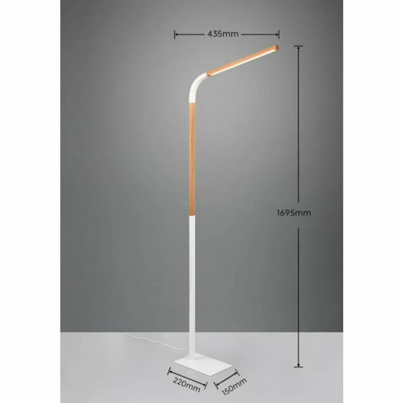 Lampes En Bois-Luminaires Trio Lampadaire Trio NORRIS LED Blanc, 1 lumière