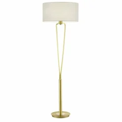 Lampes En Tissu-Luminaires Trio Lampadaire Trio PARIS II Laiton, 1 lumière