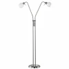 Luminaires Trio Lampadaire Trio-Leuchten Freddy LED Nickel mat, 2 lumières