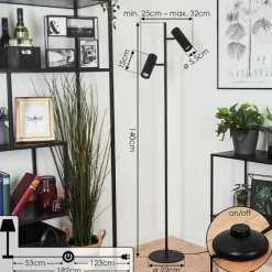 Luminaires Scandinaves-hofstein Lampadaire Trutielle Noir, 2 lumières