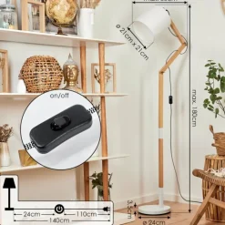 Lampes En Tissu-hofstein Lampadaire Tukchor Écru, 1 lumière