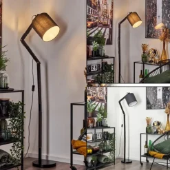 Lampes En Tissu-hofstein Lampadaire Tukchor Noir, 1 lumière