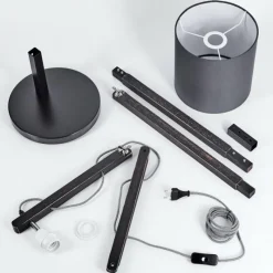 Lampes En Tissu-hofstein Lampadaire Tukchor Noir, 1 lumière