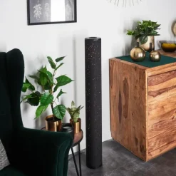 Lampes En Tissu-hofstein Lampadaire Tumba LED Noir, 1 lumière