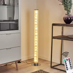 hofstein Lampadaire Tumurora LED Chrome, 1 lumière, Télécommandes