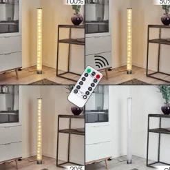 hofstein Lampadaire Tumurora LED Chrome, 1 lumière, Télécommandes