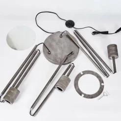 hofstein Lampadaire Tyldom Argent Oxydé, 3 lumières* Lampadaires Et Lampes Sur Pied