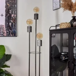 hofstein Lampadaire Tyldom Argent Oxydé, 3 lumières* Lampadaires Et Lampes Sur Pied