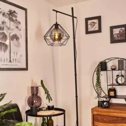 Suspension Verre Fumé-hofstein Lampadaire Uarau Noir, 1 lumière