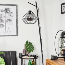 Suspension Verre Fumé-hofstein Lampadaire Uarau Noir, 1 lumière