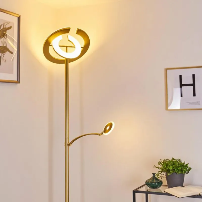 hofstein Lampadaire Umag LED Laiton, 2 lumières* Lampadaires Et Lampes Sur Pied