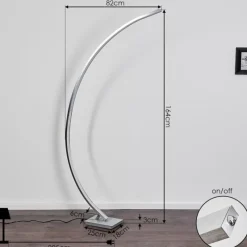 hofstein Lampadaire Uttorp LED Argenté, 1 lumière