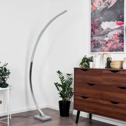 hofstein Lampadaire Uttorp LED Argenté, 1 lumière