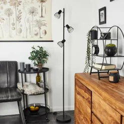 hofstein Lampadaire Verbania Noir, 3 lumières