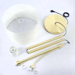 Lampes En Tissu-hofstein Lampadaire Vezza Laiton, 2 lumières