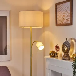 Lampes En Tissu-hofstein Lampadaire Vezza Laiton, 2 lumières