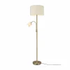 Lampes En Tissu-Luminaires Trio Lampadaire Vezza Laiton, 2 lumières