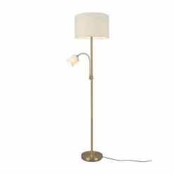 Lampes En Tissu-Luminaires Trio Lampadaire Vezza Laiton, 2 lumières