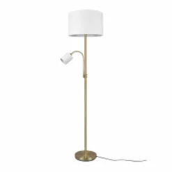 Lampes En Tissu-Luminaires Trio Lampadaire Vezza Laiton, 2 lumières