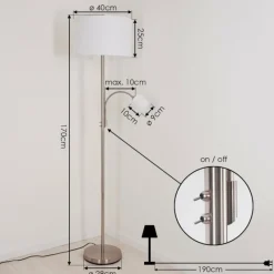 Lampes En Tissu-hofstein Lampadaire Vezza Nickel mat, 2 lumières