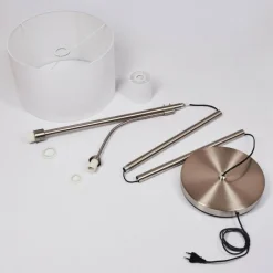 Lampes En Tissu-hofstein Lampadaire Vezza Nickel mat, 2 lumières