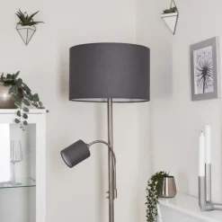 Lampes En Tissu-hofstein Lampadaire Vezza Nickel mat, 2 lumières