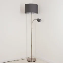 Lampes En Tissu-hofstein Lampadaire Vezza Nickel mat, 2 lumières