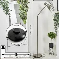 Luminaires Scandinaves-hofstein Lampadaire Vijes Nickel mat, 1 lumière