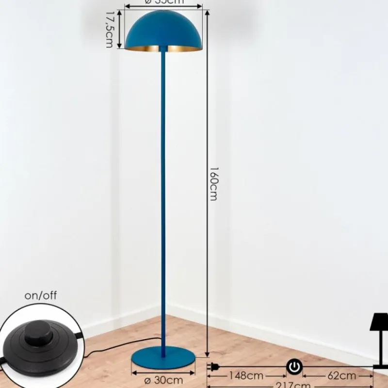 Lampes Dorées-hofstein Lampadaire Vivian Bleu, 1 lumière