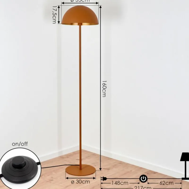 Lampes Dorées-hofstein Lampadaire Vivian Orange, 1 lumière
