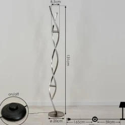 hofstein Lampadaire Wellington LED Acier inoxydable, 2 lumières
