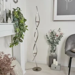 hofstein Lampadaire Wellington LED Acier inoxydable, 2 lumières