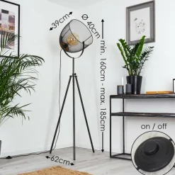 Lampes Vintages & Rétros-hofstein Lampadaire Wesa Nickel vieilli, 1 lumière