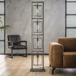 Lampes Industrielles-hofstein Lampadaire Westbroek Argenté, 4 lumières