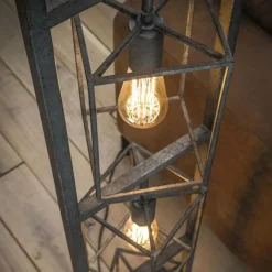 Lampes Industrielles-hofstein Lampadaire Westbroek Argenté, 4 lumières