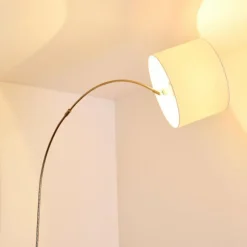 Lampes En Tissu-hofstein Lampadaire Wiby Nickel mat, 1 lumière