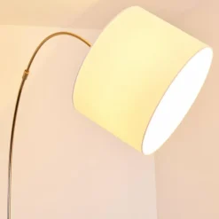 Lampes En Tissu-hofstein Lampadaire Wiby Nickel mat, 1 lumière