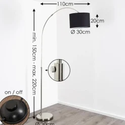 Lampes En Tissu-hofstein Lampadaire Wiby Nickel mat, 1 lumière